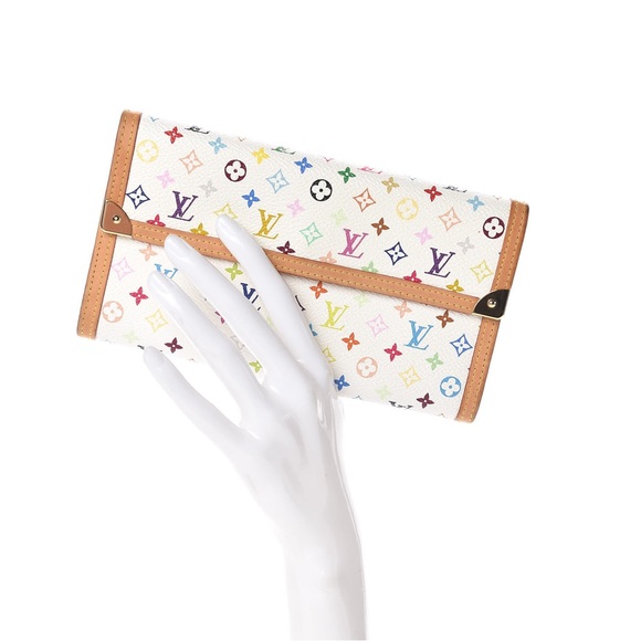 Louis Vuitton✨Murakami Monogram Sarah Leather Wallet✨White Multi✨WITH BOX💎 - Picture 10 of 16